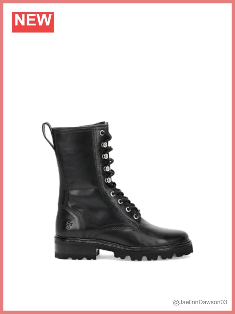 Leather Lace-Up Ankle Combat Boots